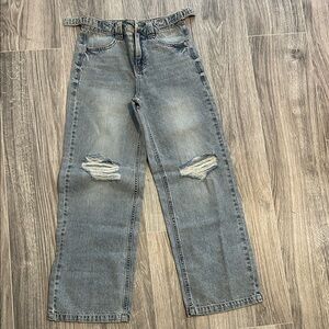 Stylish Ripped Gray Jeans